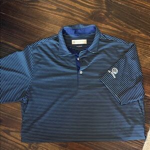 Donald Ross Men's Blue Striped Polo Shirt